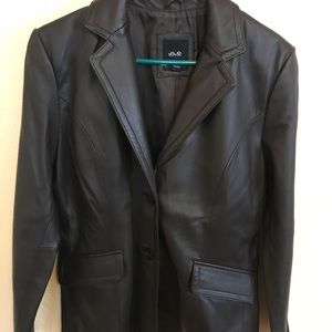 Brown leather jacket